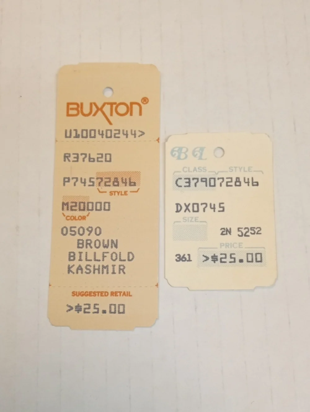 Vintage Brown Billfold Wallet Buxton 1980s With Original Price Tags